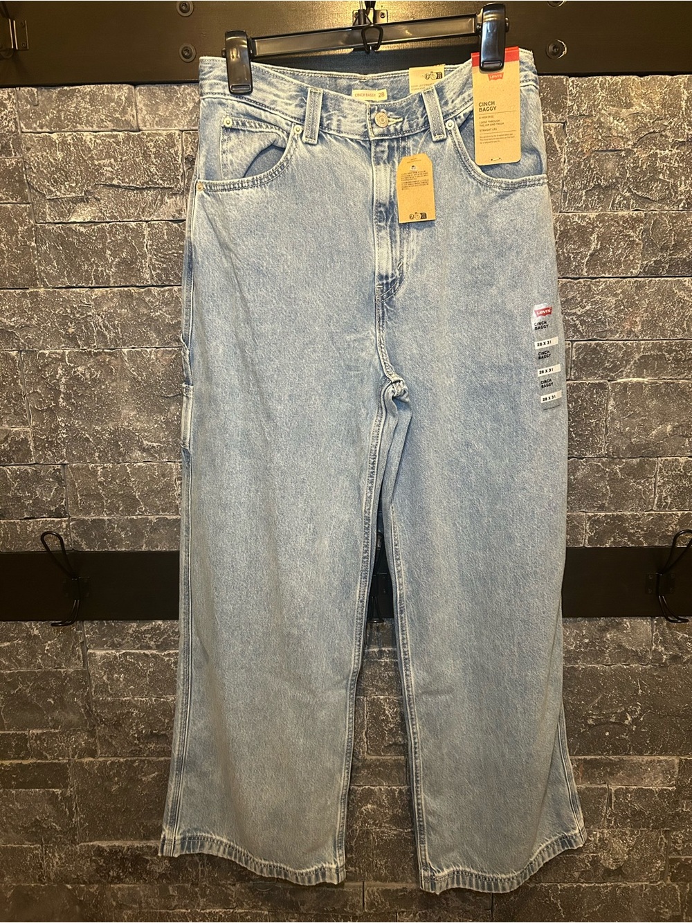 Levi's Light Blue High-Rise Straight Leg Jeans with Tags